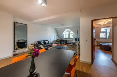 Küche/Küchenzeile in der Unterkunft Apartment Essen- Bredeney