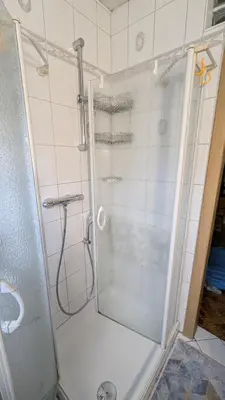 Ein Badezimmer in der Unterkunft Ferienwohnung mit Terrasse für 1-4 Personen
