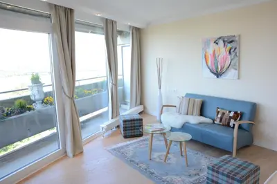 Ein Sitzbereich in der Unterkunft Luxury apartment in Düsseldorf near trade fair