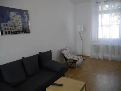 Ein Sitzbereich in der Unterkunft Schöne Ferien und Messewohnung Nähe Düsseldorf und Köln