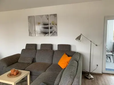 Ein Sitzbereich in der Unterkunft Dorstener Ferienwohnung