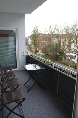 Ein Balkon oder eine Terrasse in der Unterkunft Dorstener Ferienwohnung