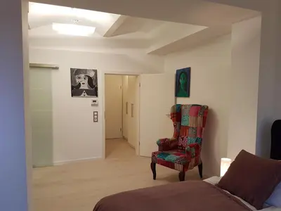 Ein Sitzbereich in der Unterkunft Business Apartment Briller Viertel