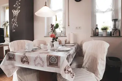 Ein Sitzbereich in der Unterkunft Ferienwohnung Keull