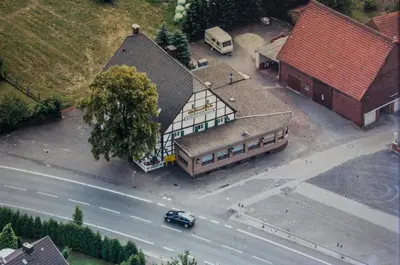 Blick auf Lindenschänke aus der Vogelperspektive