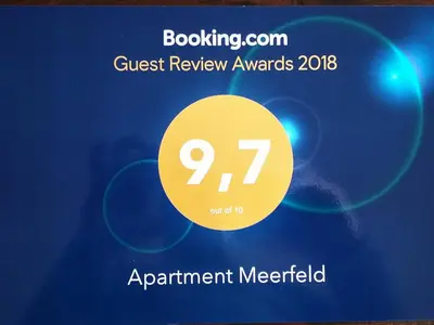 Ein Zertifikat, Auszeichnung, Logo oder anderes Dokument, das in der Unterkunft Apartment Meerfeld ausgestellt ist