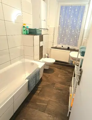Ein Badezimmer in der Unterkunft FRANKES SLEEP INN, Sauna, 3 Wohnungen 1, 2, 4 Zimmer