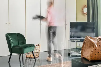 TV/Unterhaltungsangebot in der Unterkunft Messeapartment Sunny Side