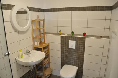Ein Badezimmer in der Unterkunft Ferienwohnung Weitblick