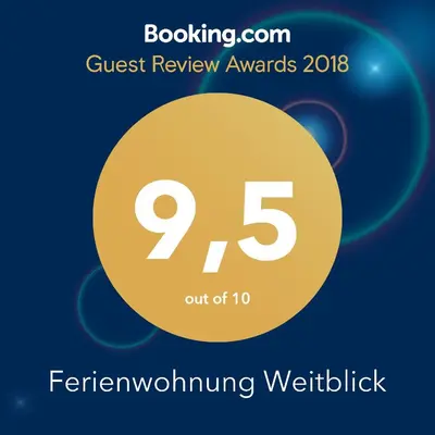 Ein Zertifikat, Auszeichnung, Logo oder anderes Dokument, das in der Unterkunft Ferienwohnung Weitblick ausgestellt ist