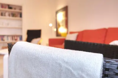 Ein Sitzbereich in der Unterkunft Ferienwohnung Heimaterde