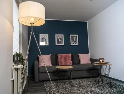Ein Sitzbereich in der Unterkunft Aparthotel Menden