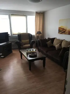 Ein Sitzbereich in der Unterkunft Apartment Jakimovski