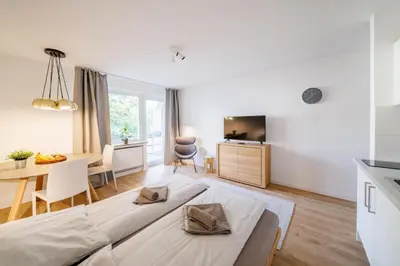TV/Unterhaltungsangebot in der Unterkunft Glück Auf Appartements Rüttenscheiderstraße Essen
