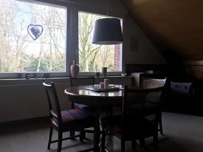 Ein Sitzbereich in der Unterkunft Naturfreundehaus Gelsenkirchen Fritz Bohne