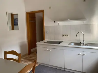 Küche/Küchenzeile in der Unterkunft Hotel am Freihafen