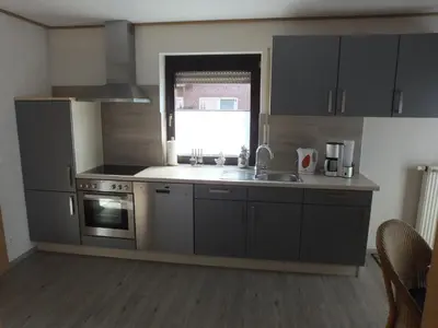 Küche/Küchenzeile in der Unterkunft Ferienwohnung Baumberge