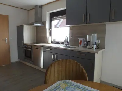 Küche/Küchenzeile in der Unterkunft Ferienwohnung Baumberge