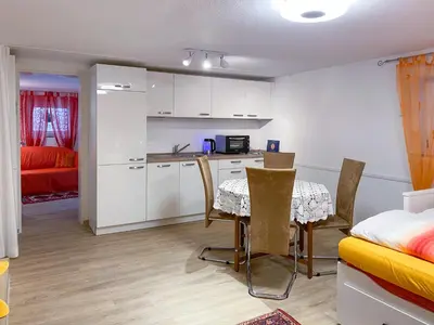 Küche/Küchenzeile in der Unterkunft Neanderland-Apartment