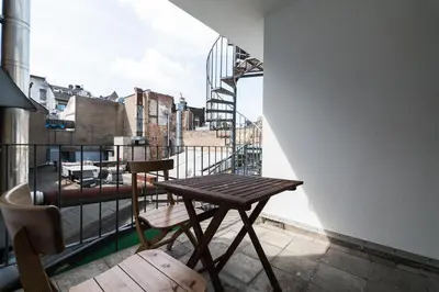 Ein Balkon oder eine Terrasse in der Unterkunft Altstadt Kurzestr