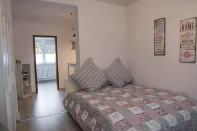 Ein Bett oder Betten in einem Zimmer der Unterkunft Ferienwohnung Bärbel