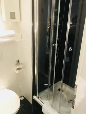 Ein Badezimmer in der Unterkunft Pension am Zollverein
