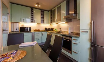 Küche/Küchenzeile in der Unterkunft Modernes 3-Zimmer Apartment für 5 Personen nahe Messe Düsseldorf