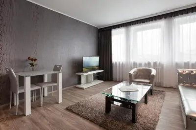 Ein Sitzbereich in der Unterkunft Boardinghouse Düsseldorf