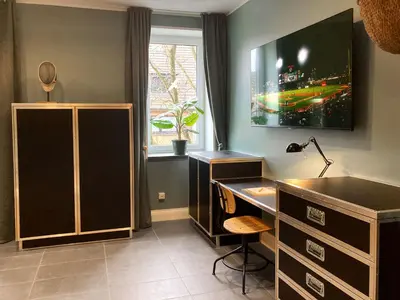 TV/Unterhaltungsangebot in der Unterkunft Wohnungen mit Balkon, 2 Schlafzimmer, nahe Centro & Arena