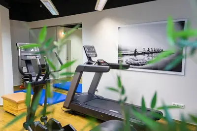Das Fitnesscenter und/oder die Fitnesseinrichtungen in der Unterkunft Wald & Golfhotel Lottental