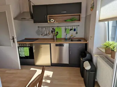 Küche/Küchenzeile in der Unterkunft Haus Homann-Schneider, Wohnung Wetter