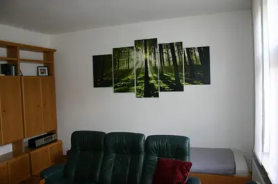 Ein Sitzbereich in der Unterkunft Am Buchenberg