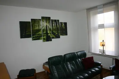 Ein Sitzbereich in der Unterkunft Am Buchenberg