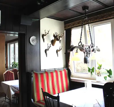 Ein Sitzbereich in der Unterkunft Hotel Ostmeier
