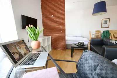 TV/Unterhaltungsangebot in der Unterkunft Moderne Studio Apartments und 120qm Wohnungen in Oberhausen, ideal für Geschäftsreisende und Monteure
