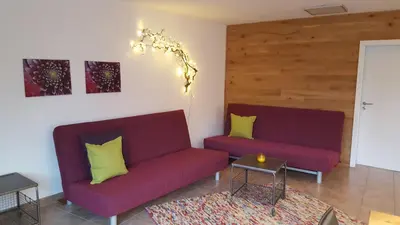 Ein Sitzbereich in der Unterkunft Ferienwohnung Kirchhellen 