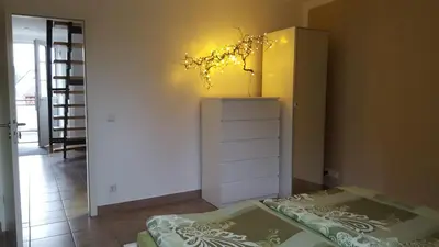Ein Bett oder Betten in einem Zimmer der Unterkunft Ferienwohnung Kirchhellen 