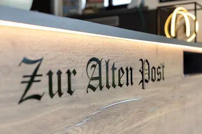Ein Zertifikat, Auszeichnung, Logo oder anderes Dokument, das in der Unterkunft Zur Alten Post ausgestellt ist