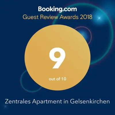Ein Zertifikat, Auszeichnung, Logo oder anderes Dokument, das in der Unterkunft Zentrales Apartment Gelsenkirchen - City und Komfort ausgestellt ist