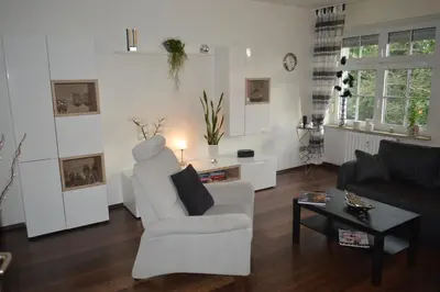 Ein Sitzbereich in der Unterkunft Ferienwohnung 