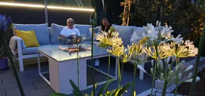 Ein Sitzbereich in der Unterkunft Ferienwohnung Marion