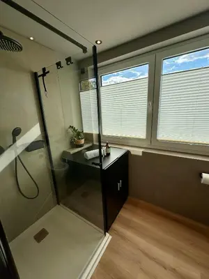 Ein Badezimmer in der Unterkunft Blankensteiner Seeblick