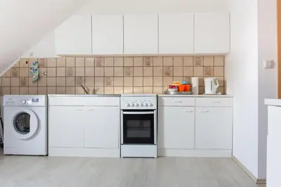 Küche/Küchenzeile in der Unterkunft Apartment Breite Str. 83