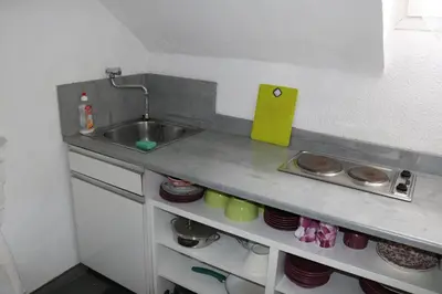 Küche/Küchenzeile in der Unterkunft Apartment mit Gartenblick und kleines Apartment im 3 Familienhaus