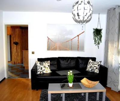 Ein Sitzbereich in der Unterkunft Apartment Unna-Massen mit eigener Sauna
