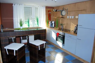 Küche/Küchenzeile in der Unterkunft Apartment Unna-Massen mit eigener Sauna