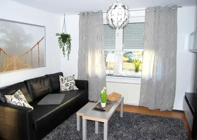 Ein Sitzbereich in der Unterkunft Apartment Unna-Massen mit eigener Sauna