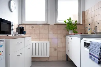 Küche/Küchenzeile in der Unterkunft Ferienwohnung Speldorf