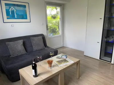 Ein Sitzbereich in der Unterkunft Idyllische, separate FeWo im Dortmunder Süden
