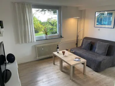 Ein Sitzbereich in der Unterkunft Idyllische, separate FeWo im Dortmunder Süden